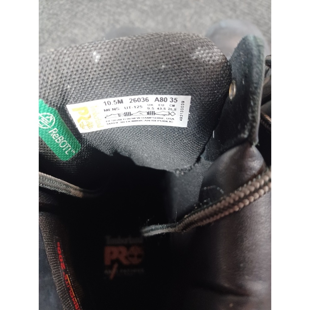 Timberland Pro Boot Men Size 10.5 M Direct Attach Soft Toe Work Black Waterproof - Picture 4 of 7